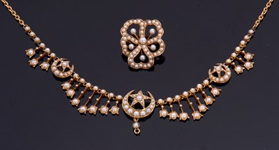 Lot 360 - A late 19th century seed and split pearl...