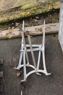 Lot 357 - Set of galvanised bench ends