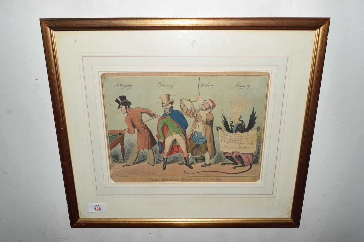 Lot 126 - 19th century caricature 'Four ways of getting...