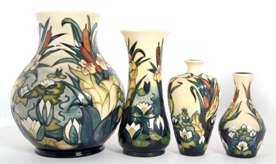 Lot 53 - Group of Moorcroft pottery vases, all with...