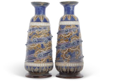 Lot 57 - A pair of Doulton Lambeth vases by George...