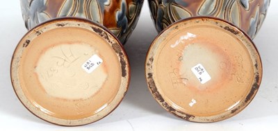 Lot 58 - A pair of Royal Doulton Art Nouveau vases with...