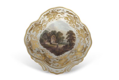 Lot 76 - A Derby porcelain shell shaped dish, early...