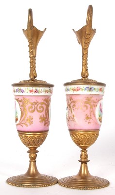 Lot 78 - A pair of 19th century Sevres style candelabra...