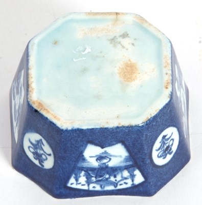 Lot 87 - An unusual Bow porcelain octagonal small...