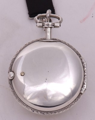 Lot 316 - A silver pair cased Verge pocket watch,...