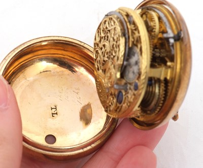 Lot 318 - A gilt metal Verge pocket watch with a...