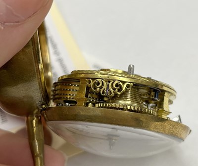 Lot 318 - A gilt metal Verge pocket watch with a...