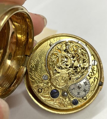 Lot 318 - A gilt metal Verge pocket watch with a...