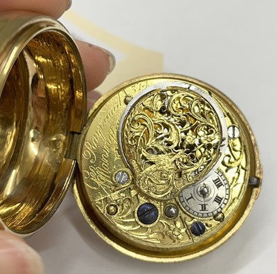 Lot 318 - A gilt metal Verge pocket watch with a...