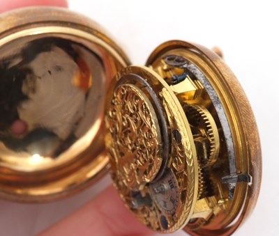 Lot 318 - A gilt metal Verge pocket watch with a...