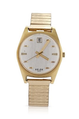 Lot 333 - A Kelek yellow metal gents wristwatch, the...