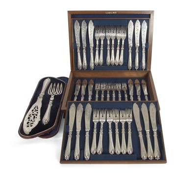 Lot 301 - A cased set of Victorian silver fish eaters...