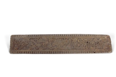 Lot 411 - An antique Chinese wooden printing block...