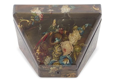 Lot 401 - A Victorian papier mache and lacquered wedge...