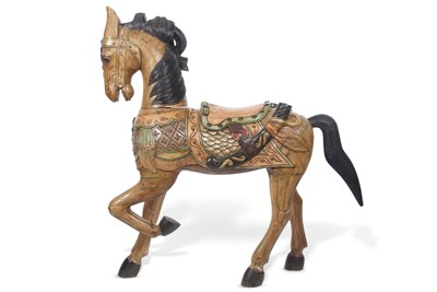 Lot 511 - A large Italian carved wooden model of a...