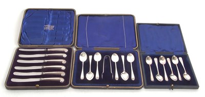 Lot 254 - Mixed Lot:  A cased set of Old English pattern...