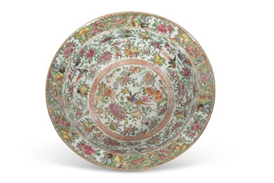 Lot 145 - A further large Cantonese porcelain bowl, 19th...