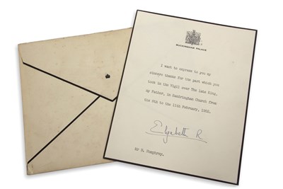 Lot 153 - A typed letter to Mr B Humphrey (worker on the...
