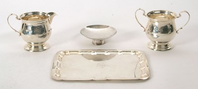 Lot 150 - Mixed Lot: Sterling stamped small tray, twin...