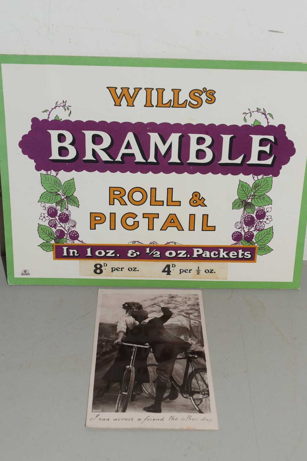Lot 140 - WILLS BRAMBLE ADVERTISING CARD, T/W EARLY...