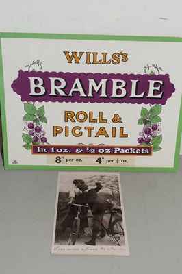Lot 140F - WILLS BRAMBLE ADVERTISING CARD, T/W EARLY...