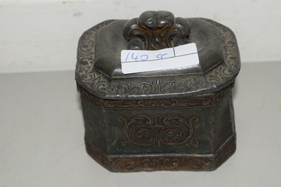 Lot 140G - SMALL PEWTER TEA CADDY