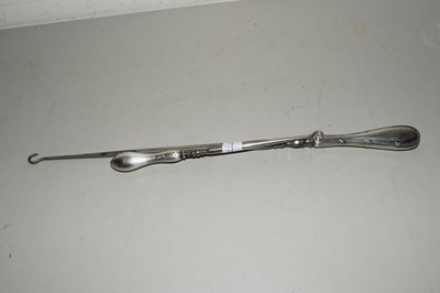 Lot 141 - TWO SILVER HANDLED BUTTON HOOKS