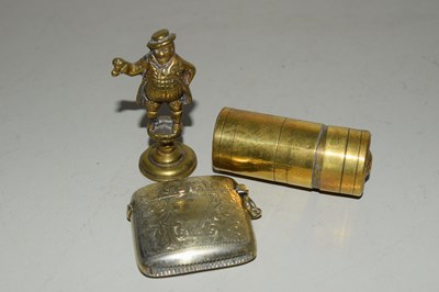 Lot 141Q - BRASS MATCH HOLDER AND VESTACASE, T/W SMALL...