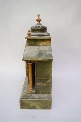 Lot 217 - Late 19th century onyx cased mantel clock with...