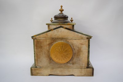 Lot 217 - Late 19th century onyx cased mantel clock with...