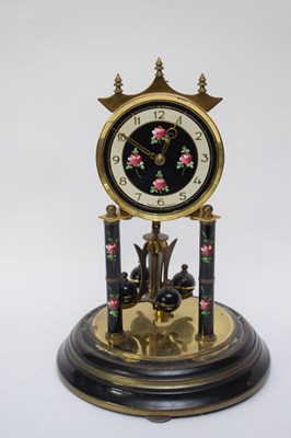 Lot 220 - 20th century torsion mantel clock with rose...