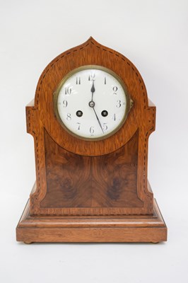 Lot 222 - Early 20th century mantel clock with plain...