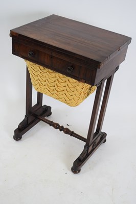 Lot 225 - 19th century rosewood work table, rectangular...