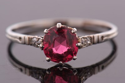 Lot 313 - AMENDMENT: A pink spinel ring, the cushion...