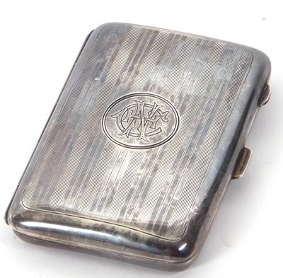 Lot 5 - George VI silver cigarette case of slight...