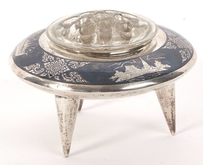 Lot 8 - A Siamese sterling pot pourri rose bowl, the...