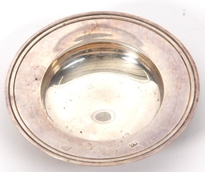 Lot 12 - A small silver arms dish/bowl with reeded...