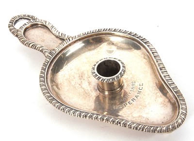 Lot 22 - A Victorian silver chamber stick of pear shape,...