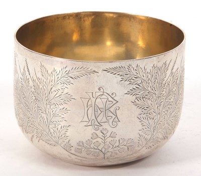 Lot 26 - A Victorian silver bowl with leaf engraved...