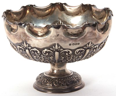 Lot 36 - A late Victorian silver pedestal bowl having a...