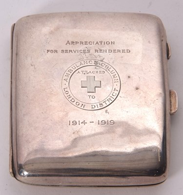 Lot 47 - George V cigarette case of slight curved...