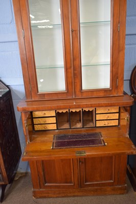 Lot 237 - Victorian mahogany secretaire book case...