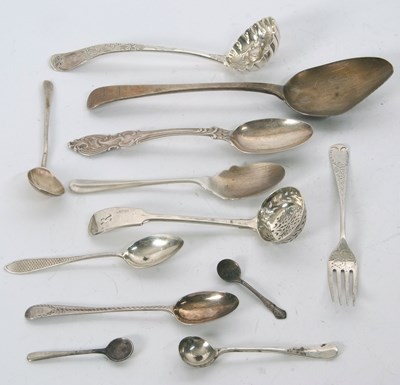 Lot 95 - Mixed Lot:  Two Georgian silver sifting spoons,...