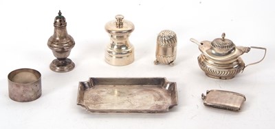 Lot 96 - Mixed Lot:  A small hallmarked silver tray of...