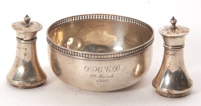 Lot 105 - Mixed Lot:  A George V silver bowl of circular...