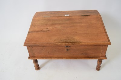 Lot 243 - Small hardwood writing box with sloped front,...