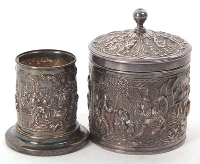 Lot 106 - A vintage Dutch silver plated trinket box and...