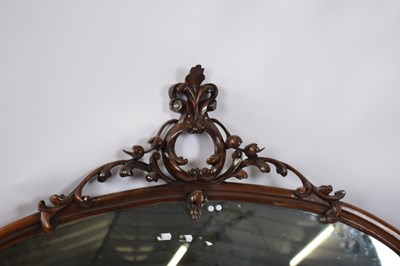 Lot 248 - Victorian arch top mahogany framed mirror...