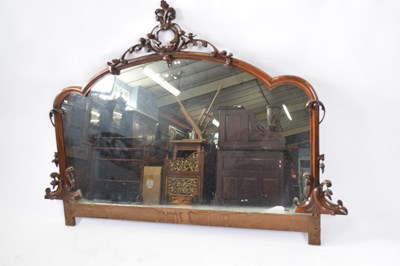Lot 248 - Victorian arch top mahogany framed mirror...